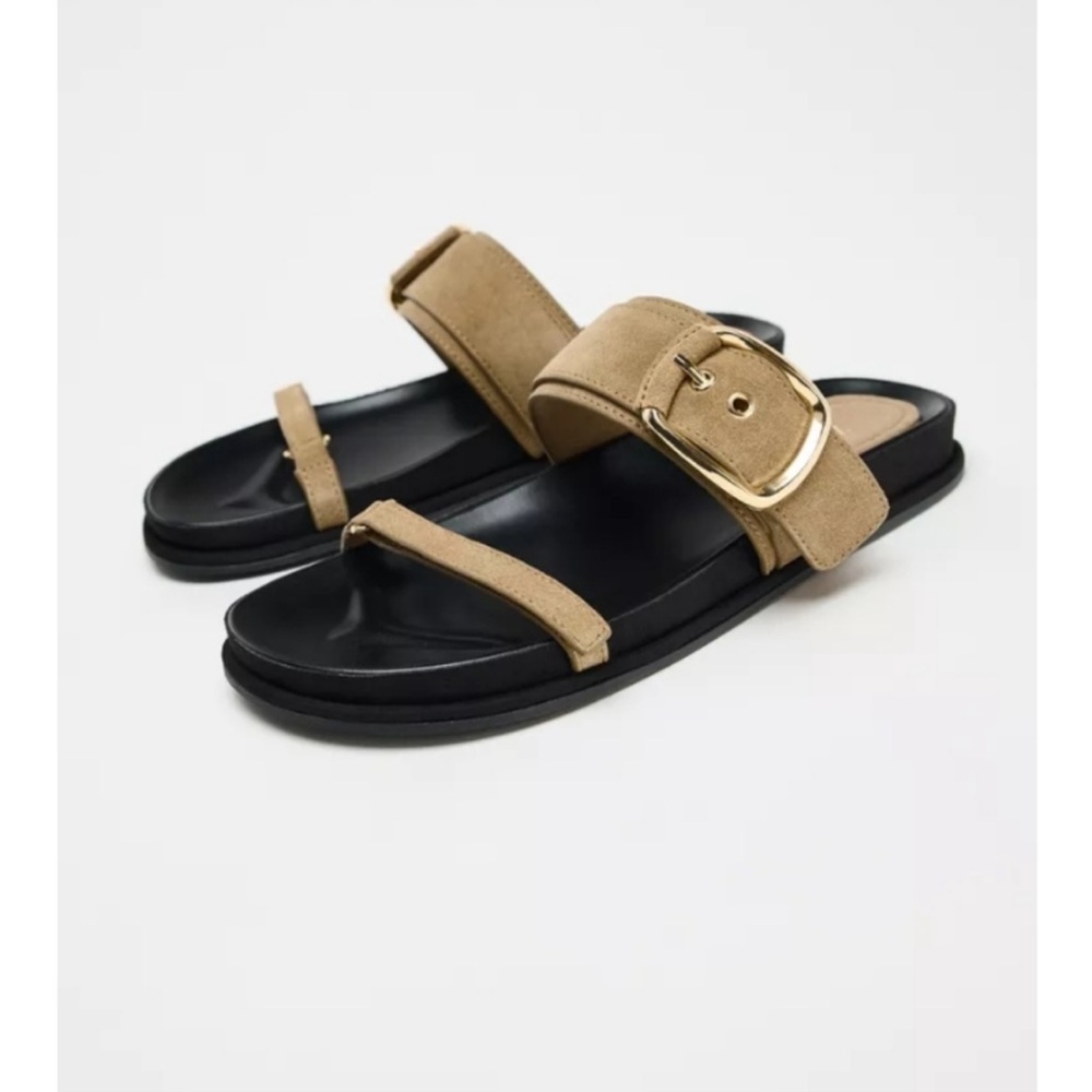NEVER WORN Zara Double Strap Buckled Sandal